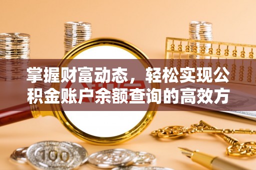 芮城掌握财富动态，轻松实现公积金账户余额查询的高效方法