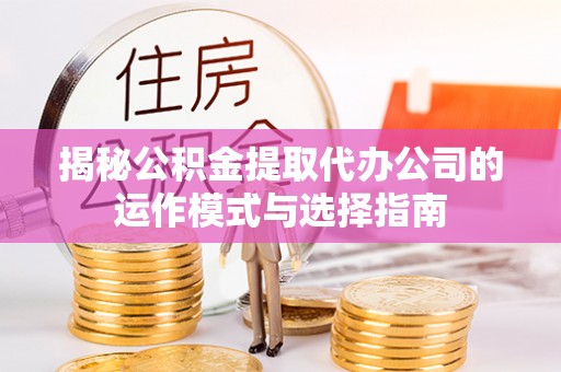 芮城揭秘公积金提取代办公司的运作模式与选择指南