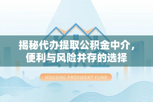 芮城揭秘代办提取公积金中介，便利与风险并存的选择