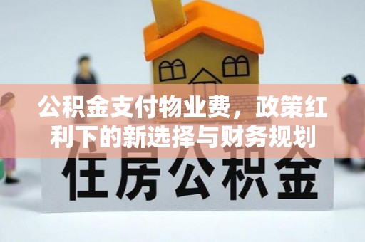 芮城公积金支付物业费，政策红利下的新选择与财务规划