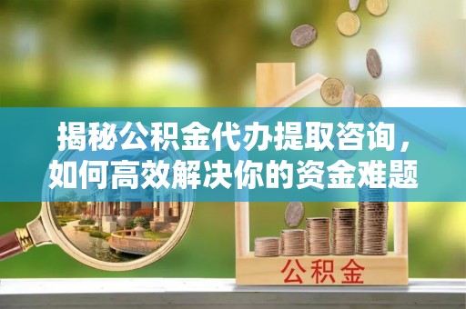 芮城揭秘公积金代办提取咨询，如何高效解决你的资金难题