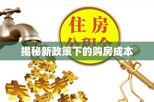 芮城揭秘新政策下的购房成本