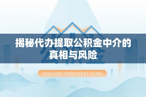 芮城揭秘代办提取公积金中介的真相与风险